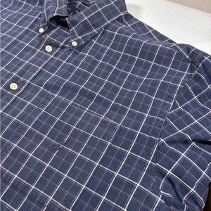 Nautica Men’s XL Shirt Blue White Check Plaid Long Sleeve Button Down Cotton